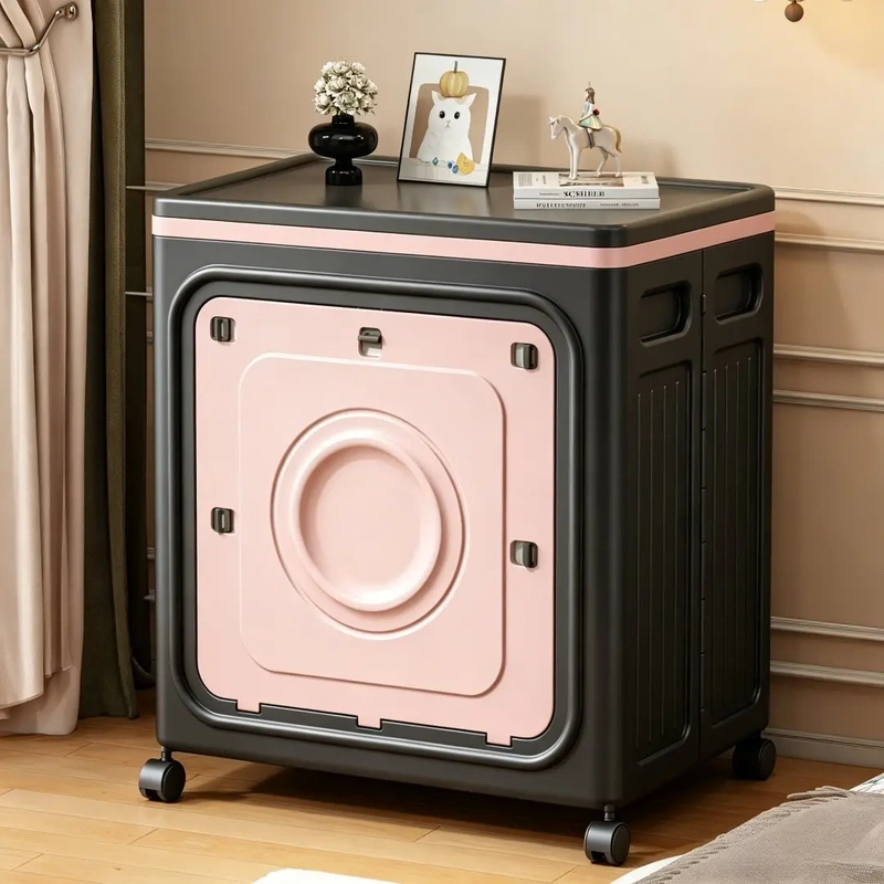 2026 Black Peach Pink Double-Door Storage Box for Home Use, Extra Large Capacity, Foldable Flip-Top for Organizing Clothes, Blankets, and Toys 2026 Black Peach Pink Double-Door Storage Box for Home Use, Extra Large Capacity, Foldable Flip-Top for Organizing Clothes, Blankets, and Toys