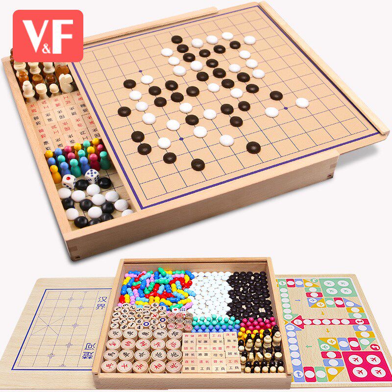 Flying Chess Checkers Five-sub Chess Fighting Beast Chess Children Puzzle Toy Students Versatile Chess two-in-one chess class Grand full