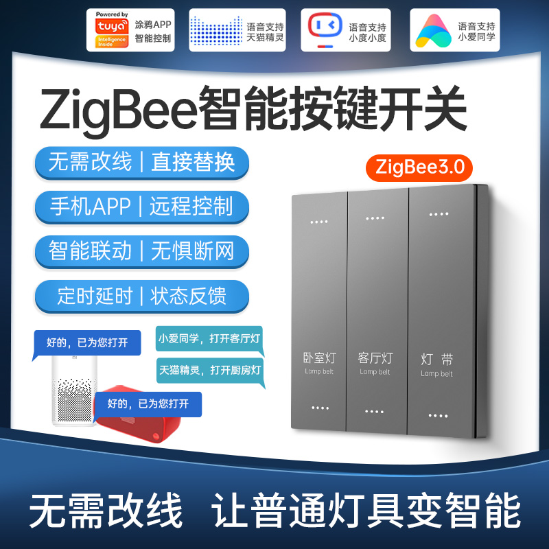 Graffiti Zigbee Smart Switch Control Panel Sky Cat Elf Little Love Small Voice Hotel Light Control System