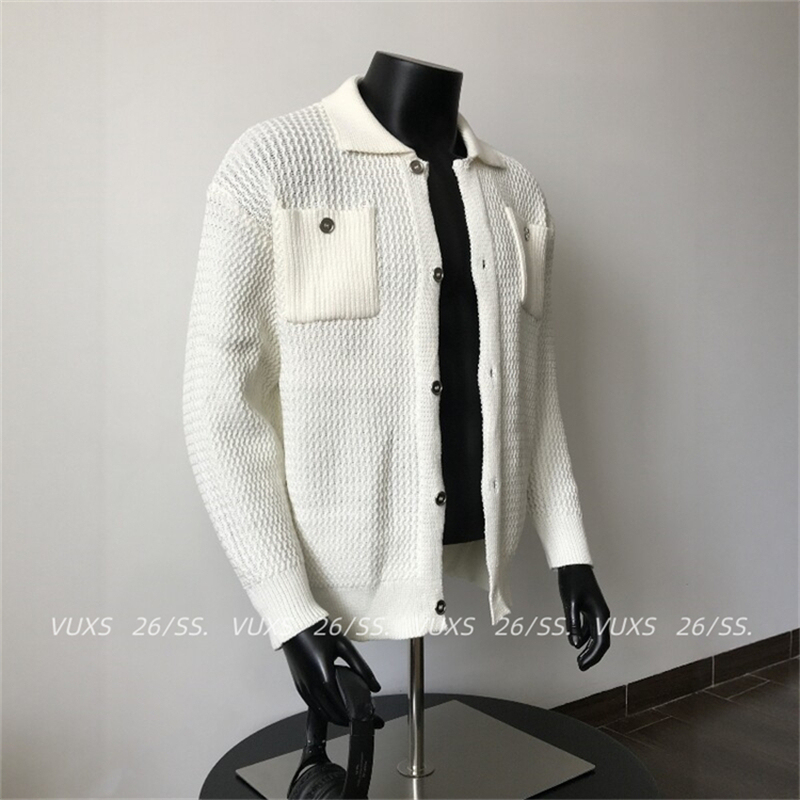 Light Luxury Retro Lazy Style Cardigan Sweater 2026 Spring and Autumn Men's Cleanfit Old Money Style Knitwear Jacket