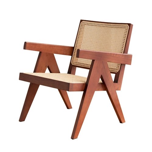 Стул с северной сплошной древесной лозой, сетевая красная ретро -натуральное виноградное кресло, шаг дигал, одно повседневное кресло, предназначенное для одного повседневного кресла