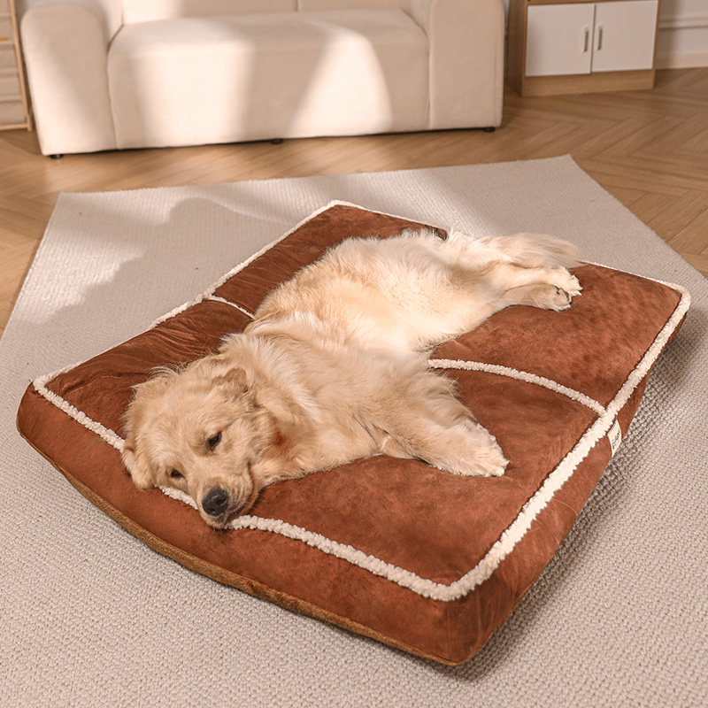 Dog kennel winter warm dog bed sofa removable and washable medium and large dog golden retriever nest four seasons universal sleeping pad pet supplies