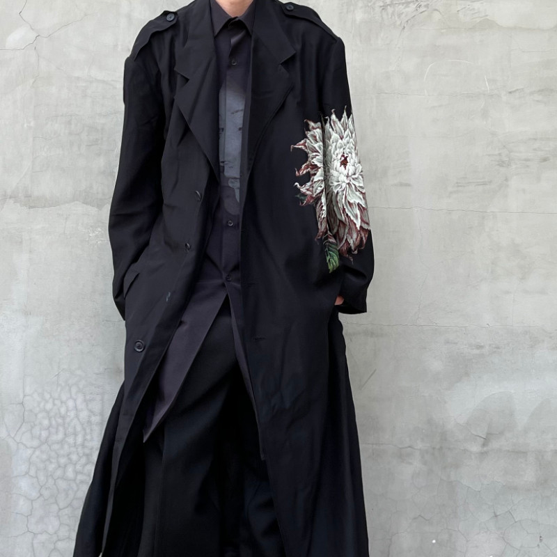 Yohji Yamamoto Dark Flower Jacket T/C Flower Embroidery Harrington 