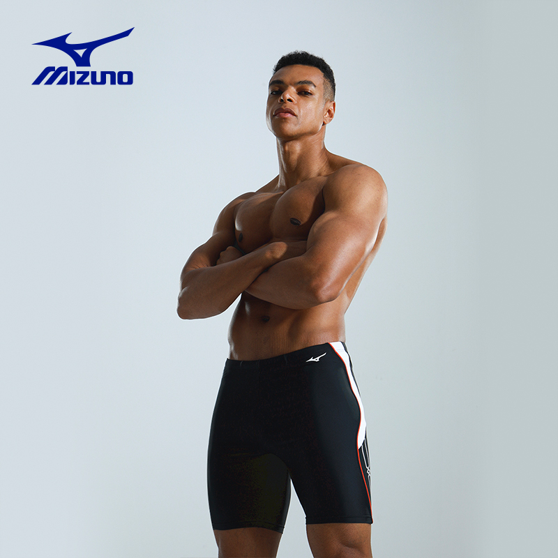 Mizuno professional men's five-point swimming trunks anti-embarrassing quick-drying elastic bubble hot spring large size swimming equipment set