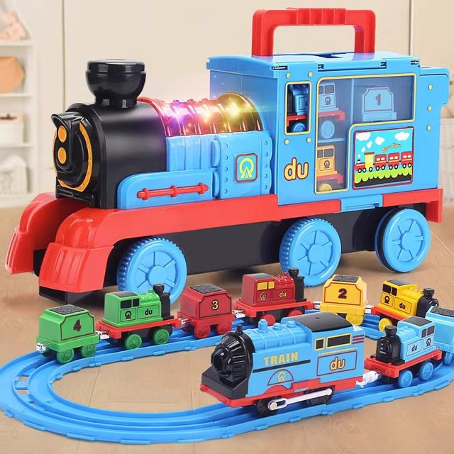 Toma little locomotive toys model railcar children's alloy simulation electric train boy birthday gift