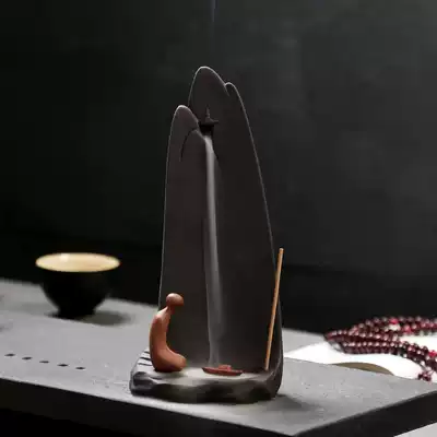 Purple sand back incense burner Zen Lotus sandalwood stove incense home agarwood antique line incense burner Incense Road creative ornaments