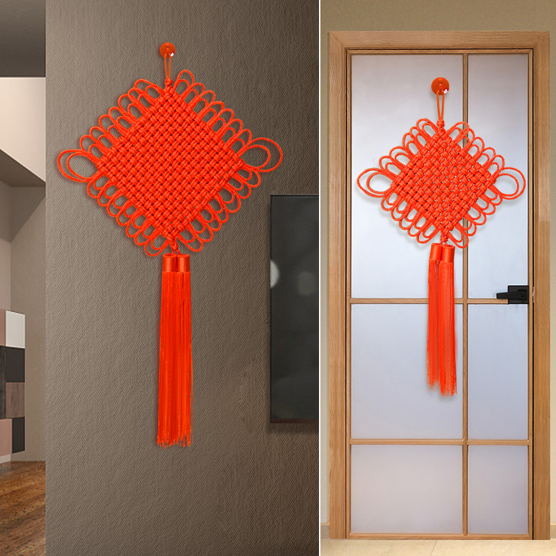 China knot decorated living room large scale upscale entrance door to indoor Spring Festival 2022 over New Year's decorative tiger year arrangement