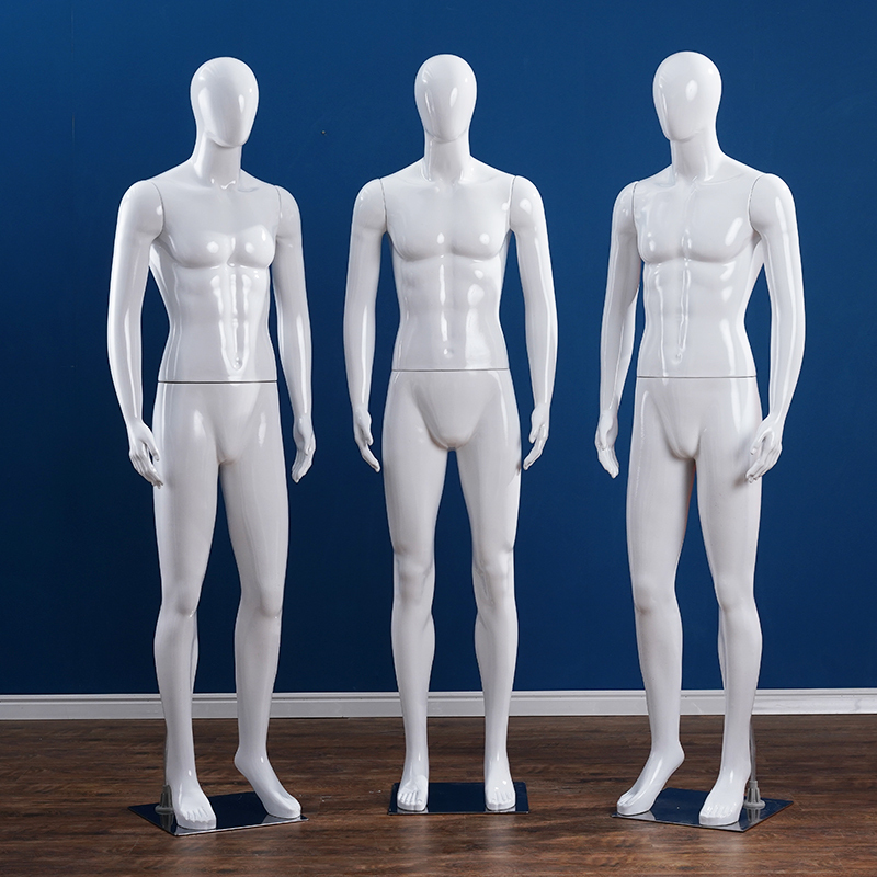 Men's Clothing Mannequin Full-Body Plastic White Clothing Store Dummy Mannequin Mannequin Display Stand for Window Display