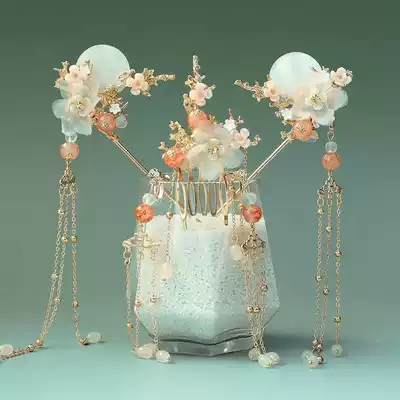 Suitable for high ponytail bridal costume headdress Hanfu headdress hairpin ancient style hair comb tassel hair hairpin tassel hair hairpin Super fairy