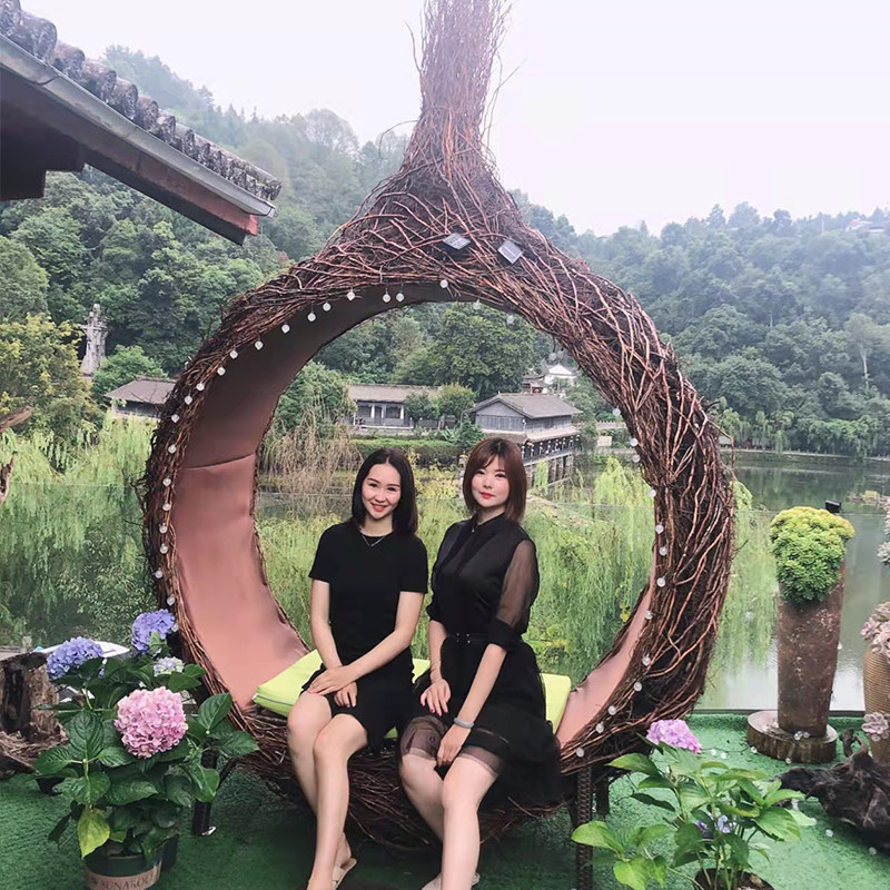 Bali Nets Red Punch Card Birds Nest Vine-made Outdoor Scenic Spot Photo Shake folk Loving Hanging of Autumn Hanging Chair-Taobao