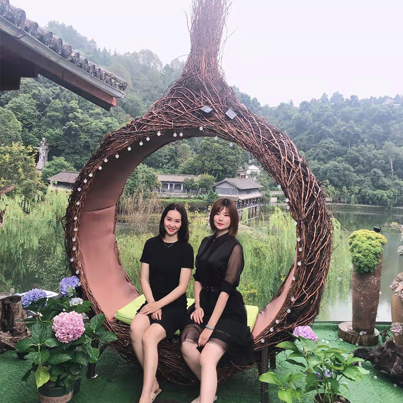Bali Internet Celebrity Check-In Bird's Nest Rattan Outdoor Scenic Spot Photo Douyin B&B Heart Hanging Swing Chair