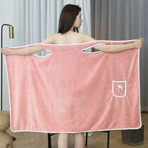 Sling bath towel household bath skirt towel bathing and wiping body absorbs water quick-drying wearable wrapable cute bow for girls