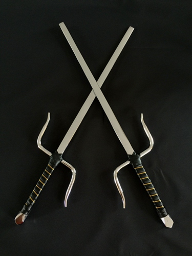 Original design 304 stainless steel ronin fork private custom flat ruler body SAI karate short fork iron ruler