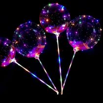 Popo ball color lights net red light with transparent stand night market with handle luminous balloon creative children gift affordable