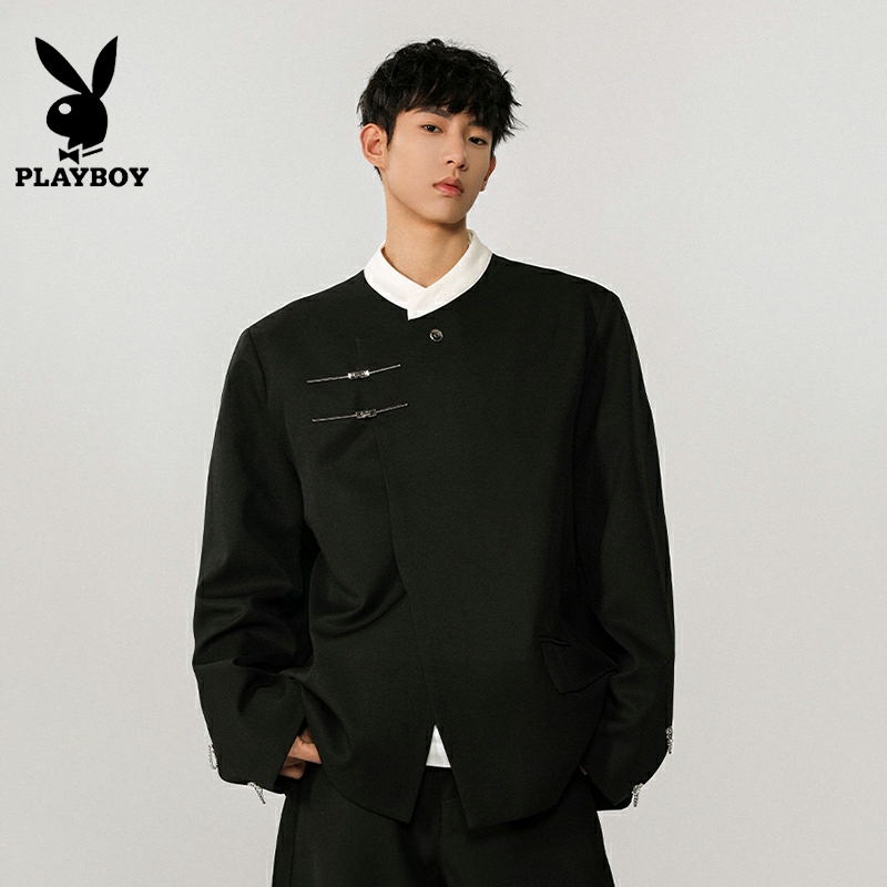 Playboy New Chinese-Style Trendy Brand Suit with Unique Design, Traditional Chinese Style Zhongshan Suit for Men, Engagement Outfit, Performance Attire Playboy New Chinese-Style Trendy Brand Suit with Unique Design, Traditional Chinese Style Zhongshan Suit for Men, Engagement Outfit, Performance Attire