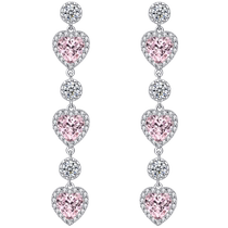 Fanci Fan Qi Silver Jewelry (Thrilling Series) Love Earrings Womens 925 Silver Love Sweet Earrings Stud Earrings