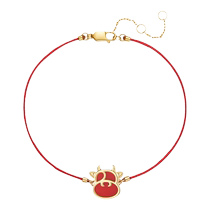 Fanci Fan Qi Jewelry Good Luck Ox 18K Gold Red Rope Bracelet Girls Zodiac Ox Red Agate Bracelet for Girlfriend