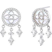 Fanci Fan Qi Silver Dream Catcher Earrings Womens 925 Silver Light Luxury Niche Fashion Earrings Earrings Summer