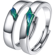 Серебряные украшения Fanci Fan Qi (серия светового года) Любители Ring Ring регулируют кольцевые женщины с кольцевой зеленой эмалью