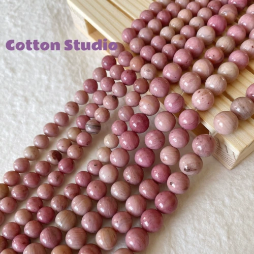 Хлопок [Ebony Rose] Красный рисунок натуральный камень круглый бисера из бисера из бисера, сделанные из бисера, сделанные из бисера,