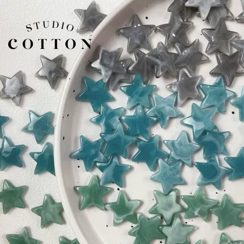 Хлопок [океанская звезда] акриловая окрашенная пентаграмма с двумя большими бисерами