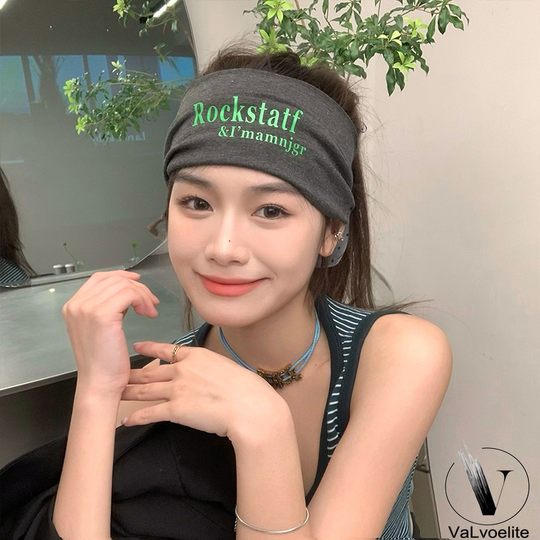 Широкая повязка для йоги VALVOELITE для женщин, впитывающая пот, спортивная повязка на голову, предотвращающая потливость, повязка для фитнеса, головной платок