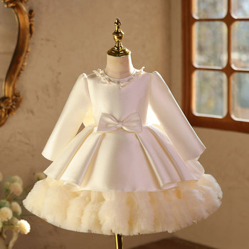 Children's Birthday Dress, Piano Performance Tutu Skirt, Flower Girl Princess Dress, Girls' Host High-End Performance Outfit, Winter