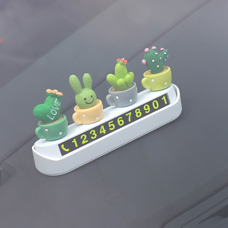 Car moving phone number plate lady net red creative car with temporary parking digital ornaments moving car card