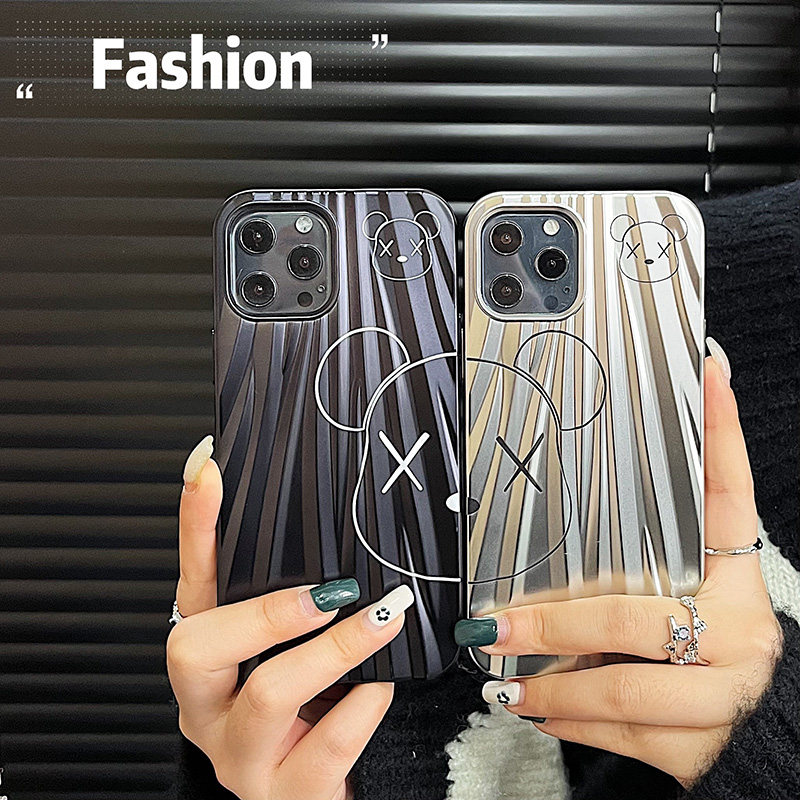 Plated Flap Violent Bears Apply Apple 13 Mobile Phone Protection Shell iPhone13Promax Fashion Lovers 12Pro max All-wrapped edge silicone anti-fall 11 Chauffers male and female x