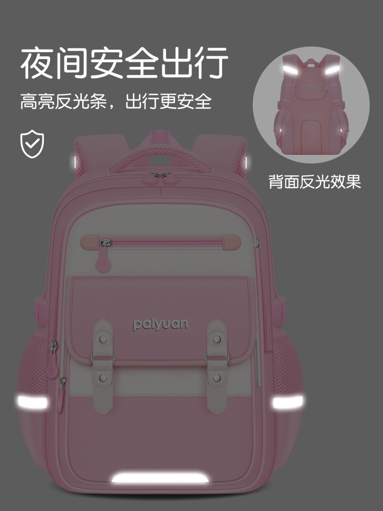School Bag for Primary School Girls, Large Capacity, Spine-Protecting, Lightweight, for Boys and Girls, Ages Three to Six, 2025 New Model, First Grade