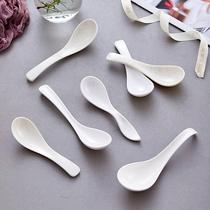 Melamine soup spoon long handle commercial high temperature resistant restaurant hotel color hooked imitation porcelain plastic small spoon spoon