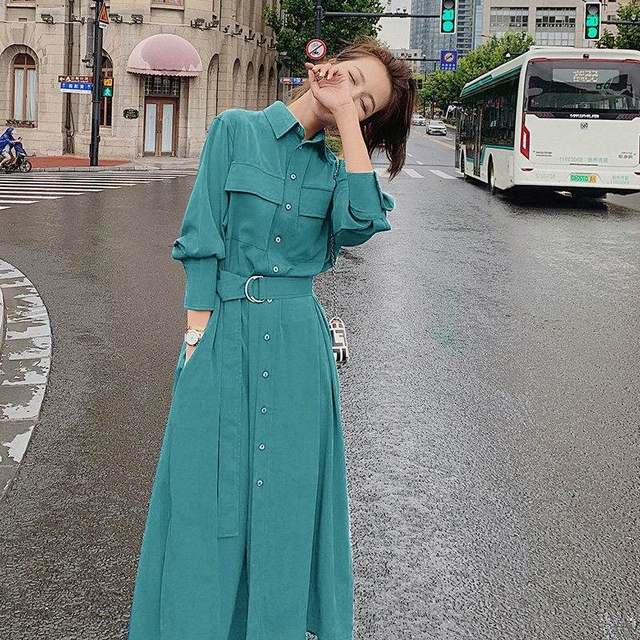 Dress women's 2023 spring and autumn new French style retro waist slim temperament design sense niche shirt skirt trendy