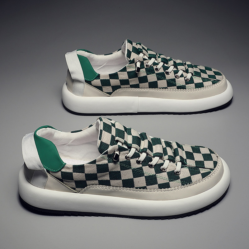 Classic comes from word of mouth vsrje~ checkerboard canvas shoes breathable thin slip-on sneakers men's casual shoes