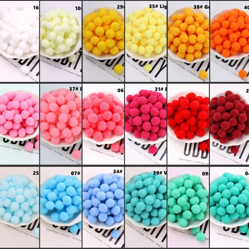 1 5cm high elastic hair ball color plush ball children diy creative handmade art materials jewelry accessories