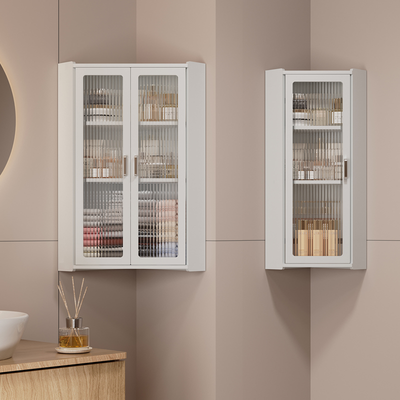 Bathroom Storage Rack, Wall-Mounted Cabinet, Wall-Mounted Cosmetics Washstand Storage Cabinet, Corner Small Wall Cabinet