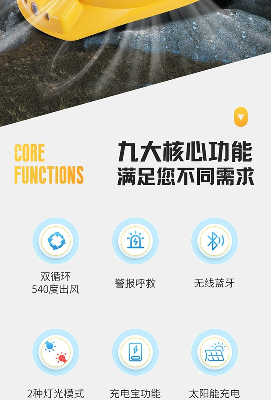 mũ vải bảo hộ Năng lượng mặt trời với quạt nam mùa hè công trường sạc hiện vật đèn pha làm lạnh mũ cứng điều hòa không khí tích hợp điện để hạ nhiệt mũ bảo hộ trùm đầu mũ bảo hộ lao động