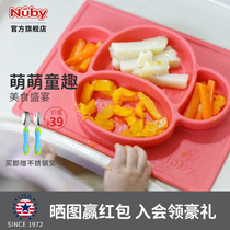 NUBY NUBY baby baby silicone dinner plate cartoon sucker split one-piece children learn to eat anti-fall supplementary Bowl
