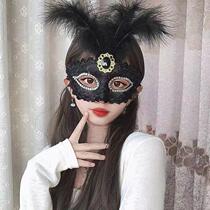 Black mesh mask adult full face female mood Christmas masquerade party sexy princess live broadcast eye mask