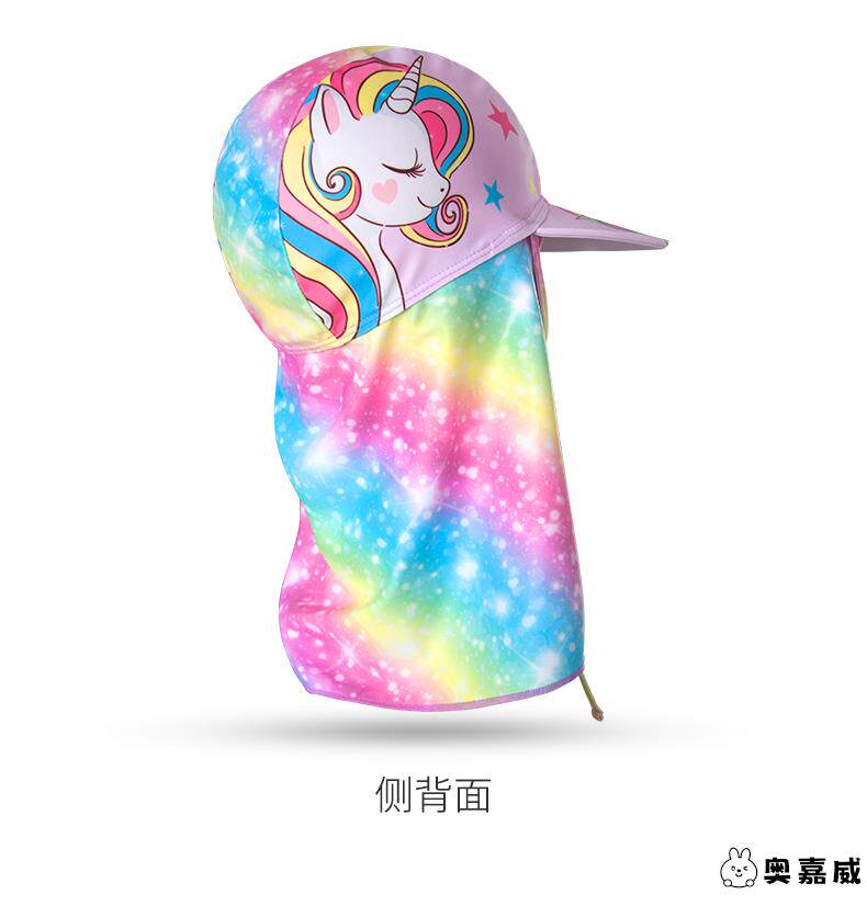 Детская плавательная шапочка, шапка, пляжный солнцезащитный крем для плавания, с защитой шеи, УФ-защита 