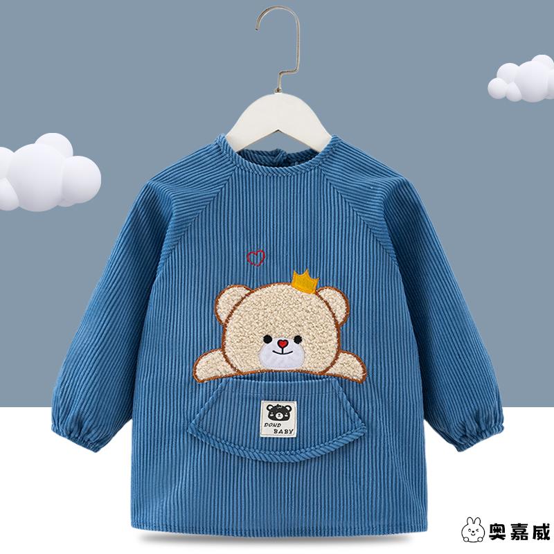 Winter baby eating waterproof smock, children's bib, stylish rice bag, reverse dressing, food supplement, protective clothing, reverse coat, thickened