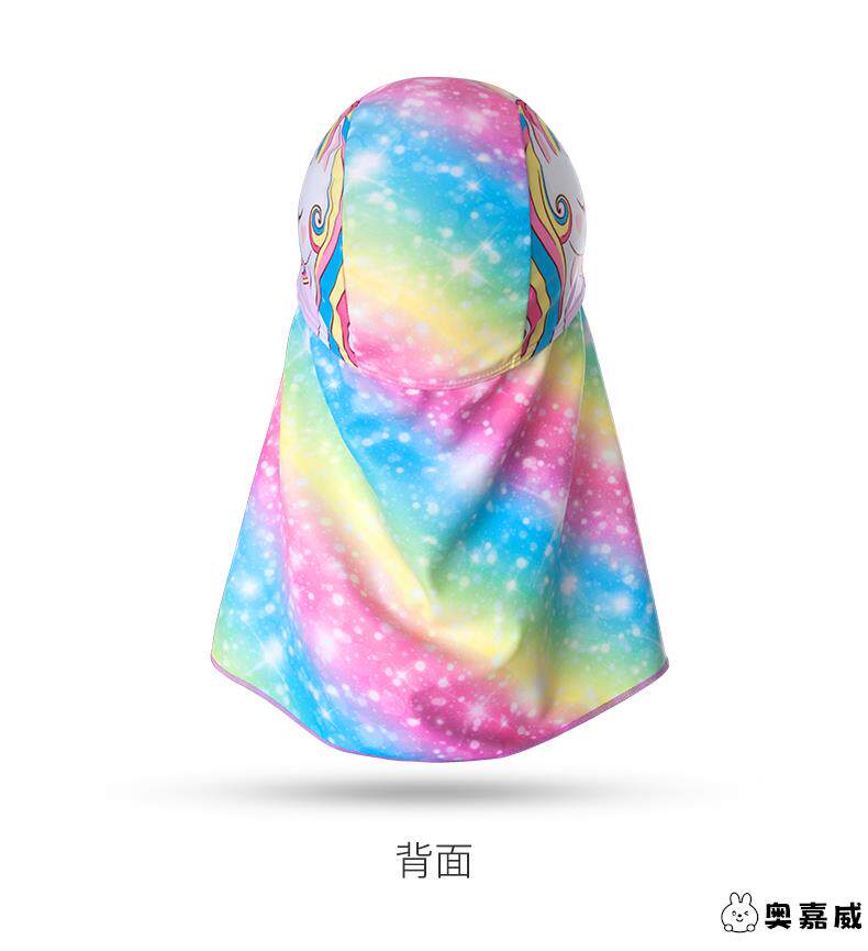 Детская плавательная шапочка, шапка, пляжный солнцезащитный крем для плавания, с защитой шеи, УФ-защита 