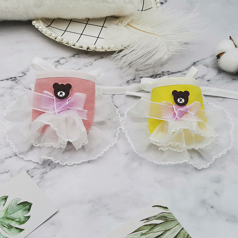 Cute bear pet teddy dog ​​bib cute cat bib than bear decorative scarf Pomeranian saliva towel