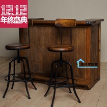  American country retro solid wood cashier bar Clothing store counter Fashion cafe bar front desk Reception desk