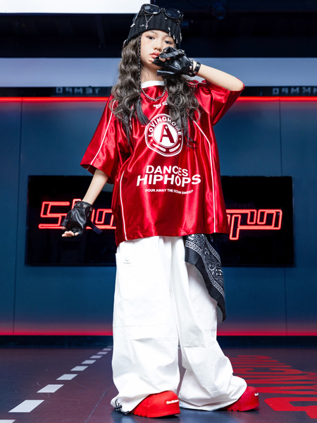 Children's Performance Clothing Hip-Hop Street Dance Children's Clothing Trendy Boys' Outfit Summer Drum Performance Outfit Girls' Clothing — 4