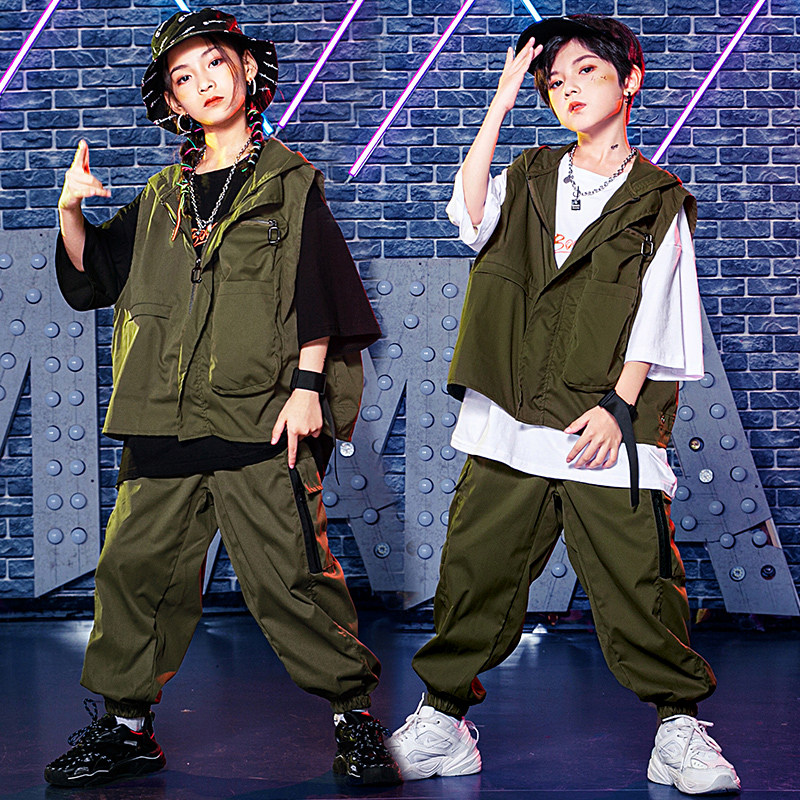 Children's street dance suit boy handsome hip hop jean machip jazz boomer young child loose to act out