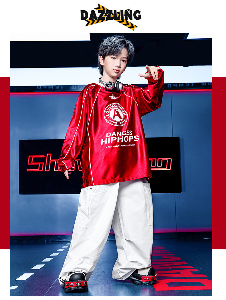儿童演出服hiphop街舞童装炸街男童潮服套装夏季架子鼓表演服女童 — 9