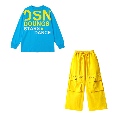 Street Dance Children's Trendy Clothing Summer Dopamine Kids Hiphop Stage Performance Outfits Boys and Girls Street Performance Costumes — 2