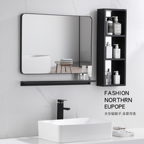 Toilet mirror with shelve integrated washbasin on the washbasin Wear Wall Hanging Mesh Red Bathroom free of punch