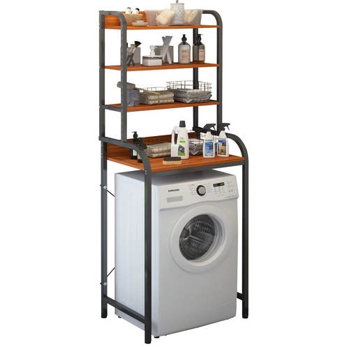 Компания в ванной комнате приземляется на стену туалетной ванной туалет, на полке ручного бассейна, стиральная машина для хранения туалетов