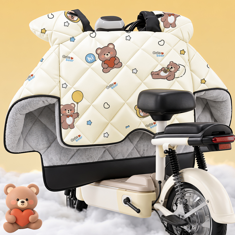 Electric Vehicle Windproof Cover, Winter Fleece-Lined, Thickened and Enlarged, New Model for Electric Motorcycles, Waterproof and Windproof Cover, Suitable for All Seasons Electric Vehicle Windproof Cover, Winter Fleece-Lined, Thickened and Enlarged, New Model for Electric Motorcycles, Waterproof and Windproof Cover, Suitable for All Seasons
